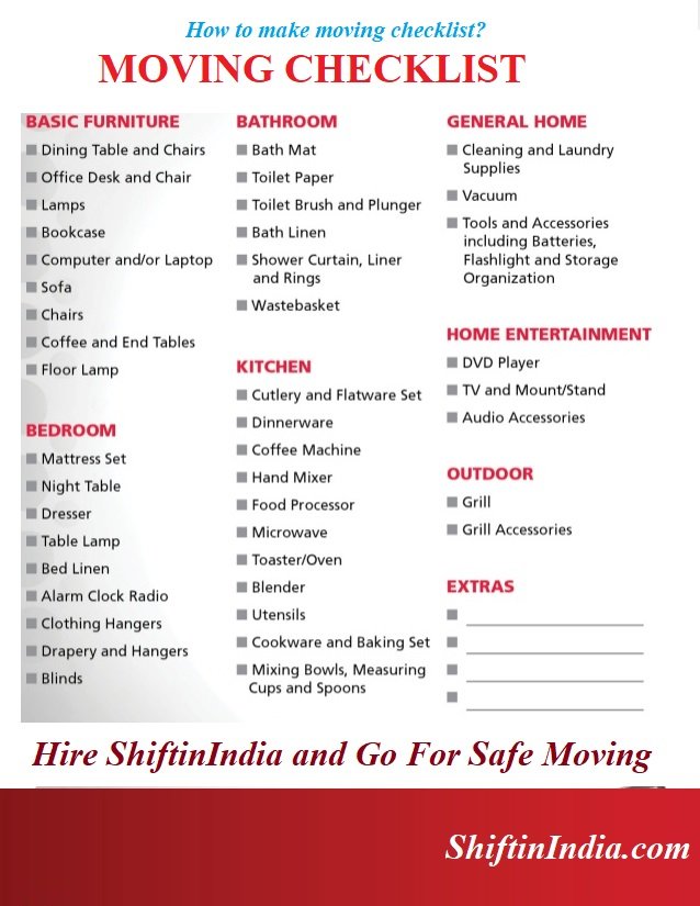 Moving Supplies Checklist, Packing Tips